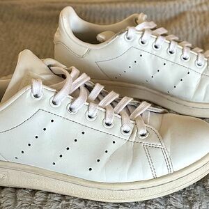 All White Leather Adidas Stan Smiths